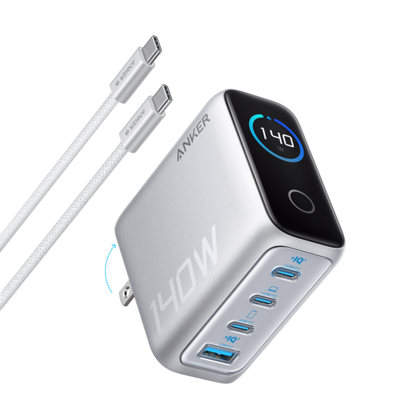 Anker Charger (140W, 4-Port, PD 3.1) with USB-C Cable