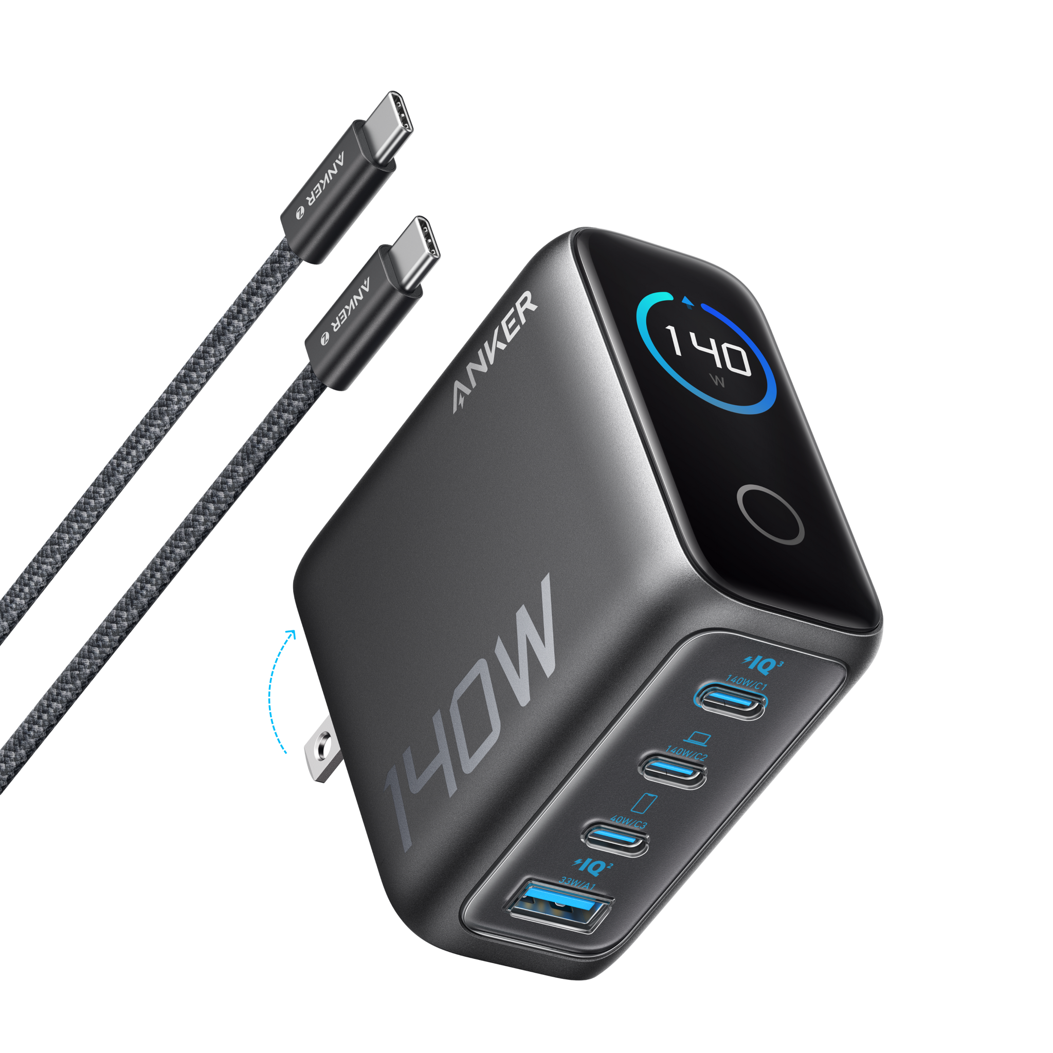 【新品未開封】Anker Charger (140W, 4 Ports) Anker Charger (140W, 4-Port, PD 3.1) with USB-C Cable – Tundra Labs